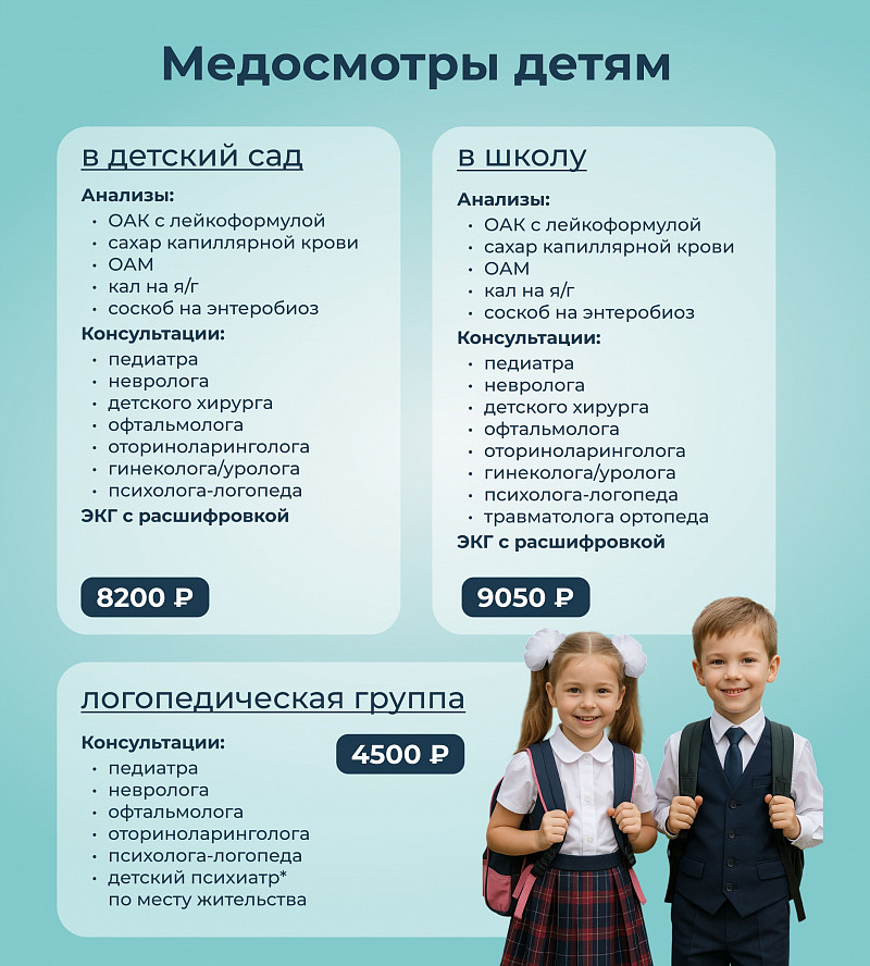 Медосмотры детям